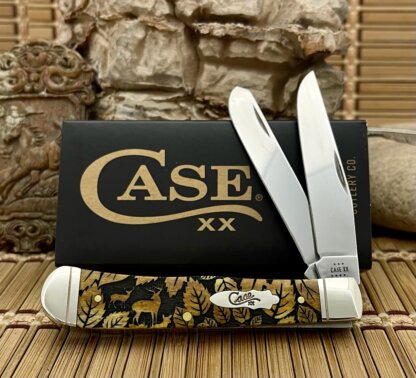 Case XX USA Antique Bone DEER Wildlife Series Trapper 1/500 Pocket Knife