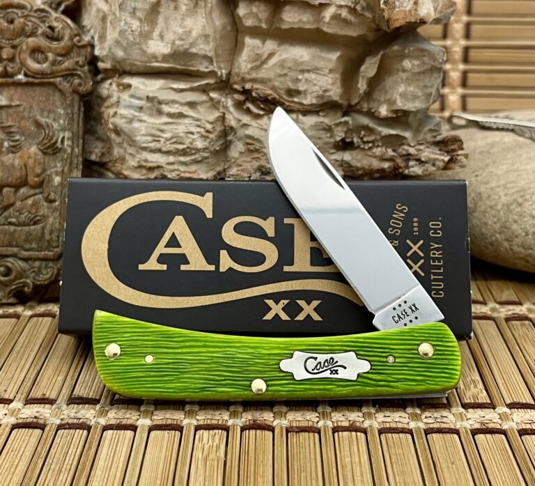 Case Xx Usa 2024 Lime Green Barnboard Bone 61044 Sod Buster Jr. Pocket 