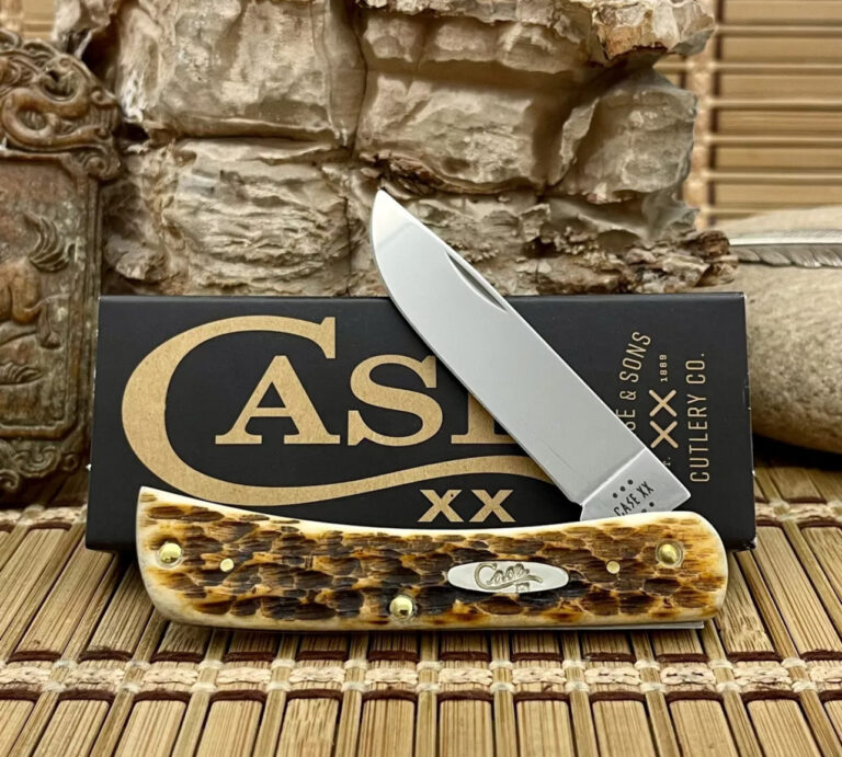 Brand-new Case Xx Usa 2024 Peachseed Jig Amber Bone 245 Stainless Sod 