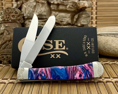 Case XX USA Beautiful Custom Pink Sapphire Engraved Trapper Pocket Knife - Image 3