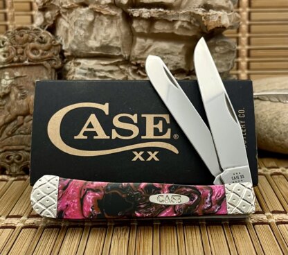 Case XX USA Beautiful Custom Black Salmon Engraved Trapper Pocket Knife