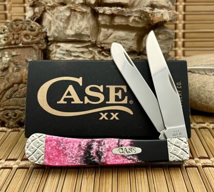 Case XX USA Beautiful Custom Black Salmon Engraved Trapper Pocket Knife