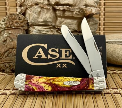 Case XX USA Beautiful Custom Golden Sundancer Engraved Trapper Pocket Knife