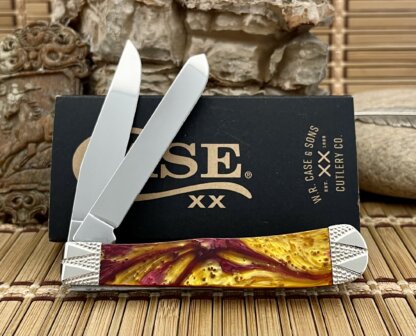 Case XX USA Beautiful Custom Golden Sundancer Engraved Trapper Pocket Knife - Image 3