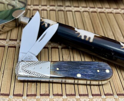 Case XX USA Custom Hand-Fired Purple Barnboard Bone Barlow Pocket Knife #2/5 - Image 4