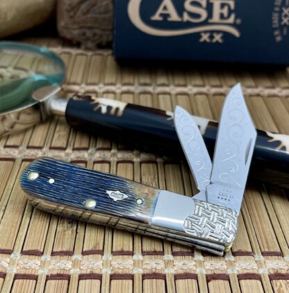 Case XX USA Custom Hand-Fired Purple Barnboard Bone Barlow Pocket Knife #3/5 - Image 2