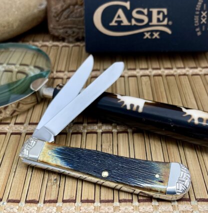 Case XX USA Custom Hand-Fired Purple Barnboard Bone Trapper Pocket Knife #1/5 - Image 4