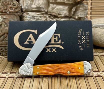 Case XX USA Custom Persimmon Bone Engraved Mini Copperlock Knife #2 - Image 4