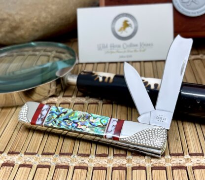 Case XX Wild Horse Custom Abalone & Bloody Jasper Razor Barlow Knife #02 - Image 2