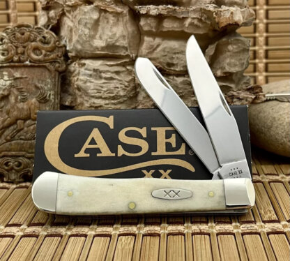 Case XX USA 2024 Smooth Natural Bone 13310 XX Oval Trapper Knife