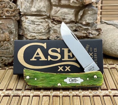 Case XX USA 2024 Hand-Fired Lime Green Barnboard Bone Sod Buster Jr. Knife