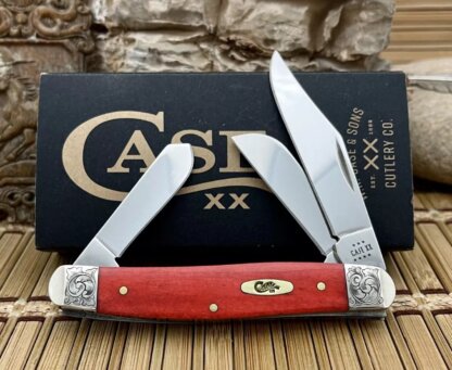 Case XX USA Custom Smooth Red Bone Scrolled Stockman Knife