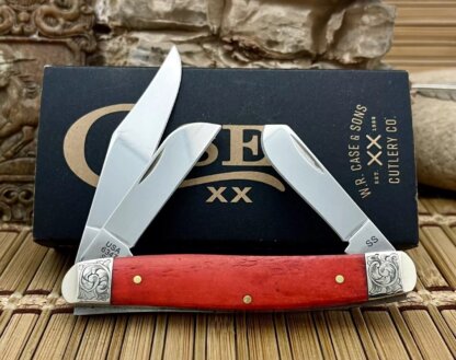 Case XX USA Custom Smooth Red Bone Scrolled Stockman Knife - Image 3