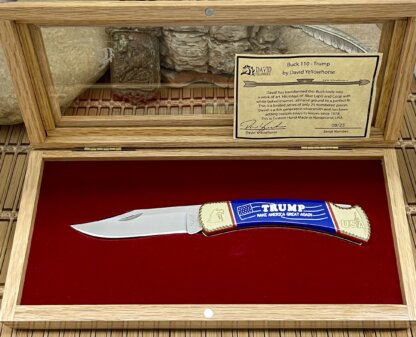 Buck 110 David Yellowhorse Lapis & Coral TRUMP / MAGA Folding Hunter Knife - Image 2