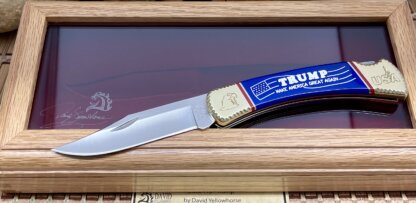 Buck 110 David Yellowhorse Lapis & Coral TRUMP / MAGA Folding Hunter Knife - Image 3