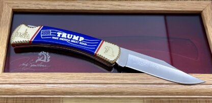 Buck 110 David Yellowhorse Lapis & Coral TRUMP / MAGA Folding Hunter Knife - Image 4