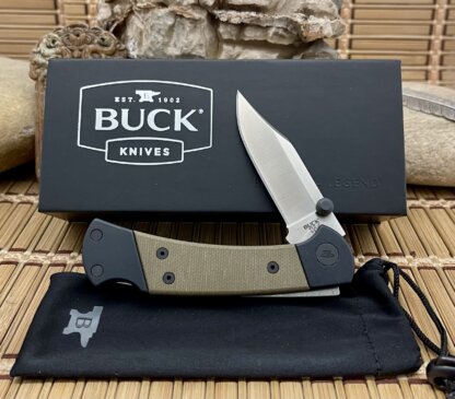 Buck 112 USA Ranger OD Green Micarta CPM S30V Sport Lockback Hunter Knife