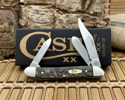 Case XX USA Black Curly Oak 14001 Medium Stockman  Knife