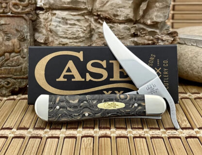 Case XX USA Black Curly Oak 14002 Russlock Knife