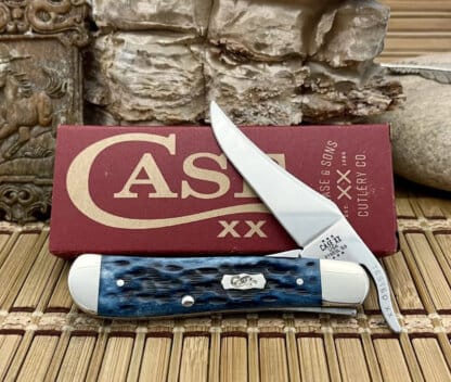 Case XX USA Pocket Worn Mediterranean Blue Bone 51859 Russlock Knife