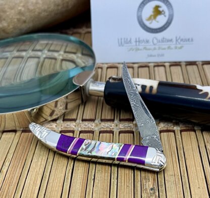 Case XX Wild Horse Custom Exotic Sugalite & Abalone Damascus Toothpick Knife #1 - Image 2