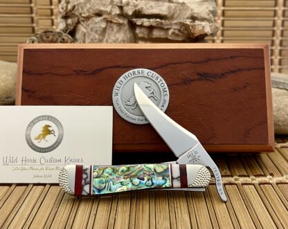 Case XX Wild Horse Custom Abalone & Bloody Jasper Russlock Knife #01