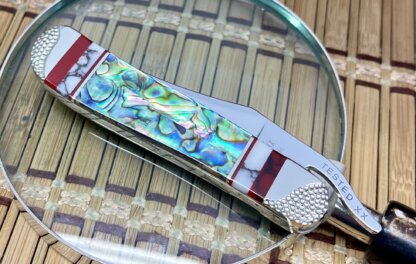 Case XX Wild Horse Custom Abalone & Bloody Jasper Russlock Knife #01 - Image 3