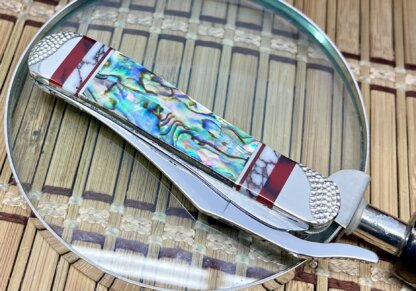 Case XX Wild Horse Custom Abalone & Bloody Jasper Russlock Knife #01 - Image 5