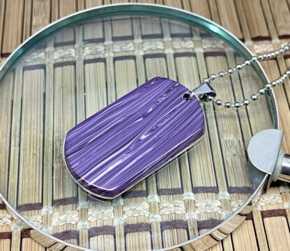 Wild Horse Custom Exotic Purple Spiny Nickel Silver Knife Collectors Dog Tags #2 - Image 2