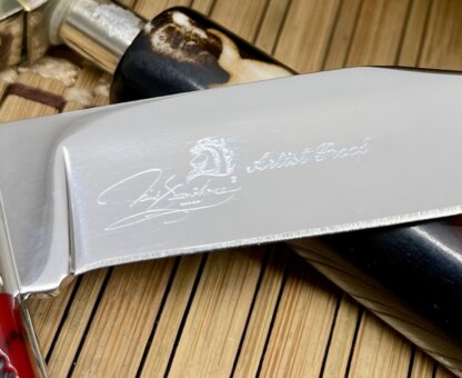 Buck 110 David Yellowhorse Bloody Jasper EAGLE Feather Artist Proof Hunter Knife - Image 5