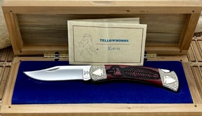 Buck 110 David Yellowhorse Bloody Jasper EAGLE Feather Artist Proof Hunter Knife