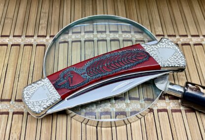 Buck 110 David Yellowhorse Bloody Jasper EAGLE Feather Artist Proof Hunter Knife - Image 2