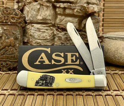 Case XX USA Smooth Yellow Logging Truck Stainless Trapper Knife