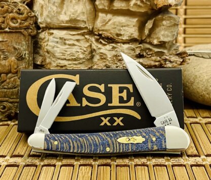 Case XX USA 2025 Smooth Blue Sycamore Wood 63735 Seahorse Whittler Knife