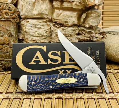 Case XX USA 2025 Smooth Blue Sycamore Wood 63734 Russlock Knife