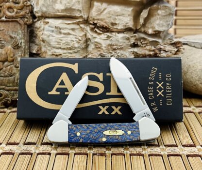 Case XX USA 2025 Smooth Blue Sycamore Wood 63733 Baby Butterbean Knife