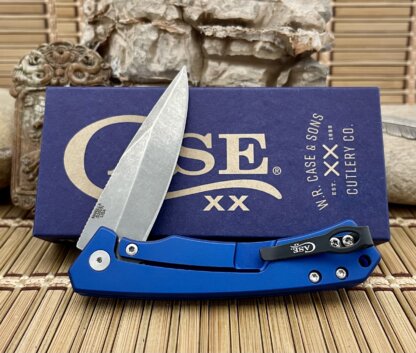 Case XX USA Blue Aluminum S35VN Frame Lock 25882 G-10 Marilla Flipper Knife - Image 2