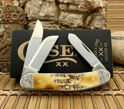 Case XX USA Custom 6.5 Bone Stag Scrolled Sowbelly Knife - Image 3