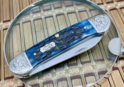 Case XX USA Custom Mediterranean Bone Scrolled Canoe Knife - Image 2