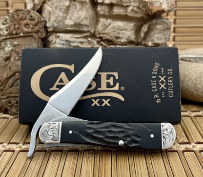 Case XX USA Custom Rough Black Scrolled Russlock Knife - Image 3