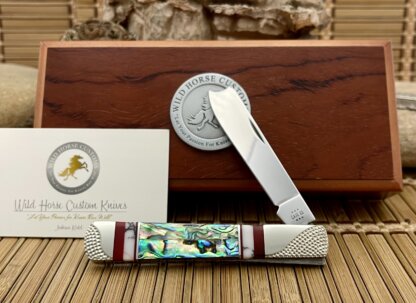 Case XX Wild Horse Custom Abalone & Bloody Jasper Razor Barlow Knife #02