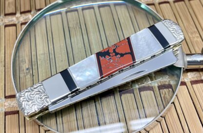 Case XX Wild Horse Custom Mother of Pearl & Red Jasper Razor Barlow Knife #1 - Image 3