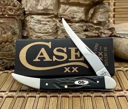 Case XX USA Rough Black Delrin 18242 Stainless Medium Toothpick Knife