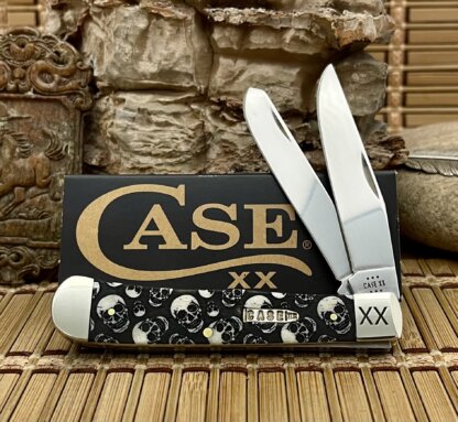 Case XX USA Smooth Natural Bone SKULL Bullet Trapper 1/500 Knife