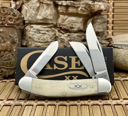 Case XX USA 2025 Smooth Natural Bone 13318 XX Oval Sowbelly Knife