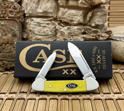 Case XX USA 2025 Smooth Yellow Bone 20027 Black Oval Baby Butterbean Knife