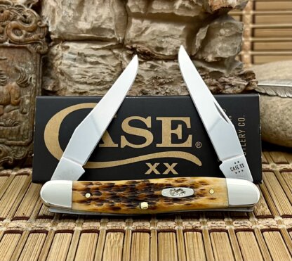 Case XX USA 2025 Peachseed Jig AMBER Bone 10798 Stainless Muskrat Knife