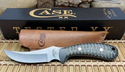 Case XX USA 2025 Black Burlap Laminate Swept Skinner Ridgeback Hunter Knife