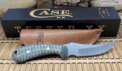 Case XX USA 2025 Black Burlap Laminate Swept Skinner Ridgeback Hunter Knife - Image 2