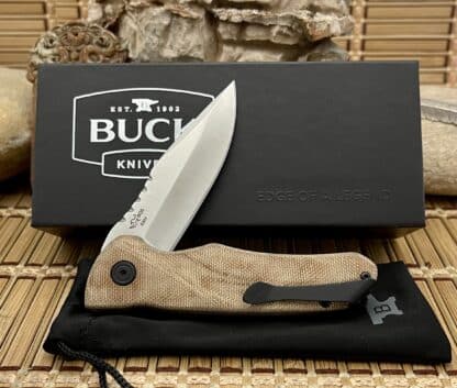 Buck 841 USA Sprint Pro Natural Canvas Micarta S30V Linerlock Flipper Knife - Image 2